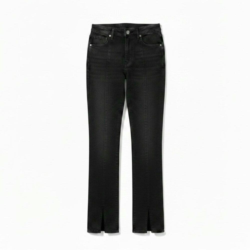 ABERCROMBIE & FITCH The Skinny High Rise Vent Slit Hem Jeans Black 26 or 2 Reg